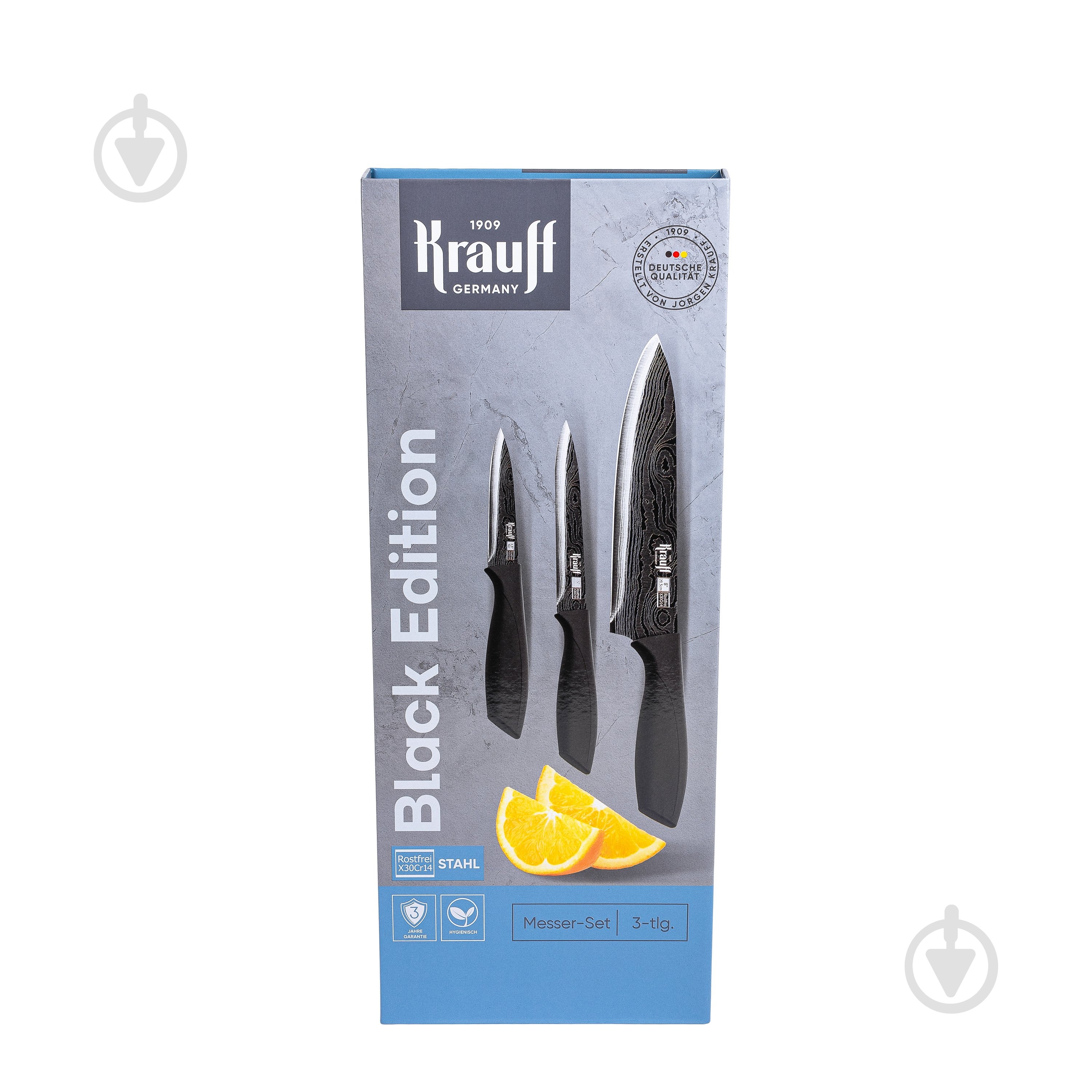 Набір ножів Krauff Black Edition 3 предмети 29-305-150 - фото 1 Набір ножів Krauff Black Edition 3 предмети 29-305-150 - фото 1