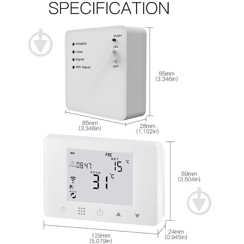 Термостат Tuya Программируемый Wi-Fi - фото 6 Термостат Tuya Программируемый Wi-Fi - фото 6