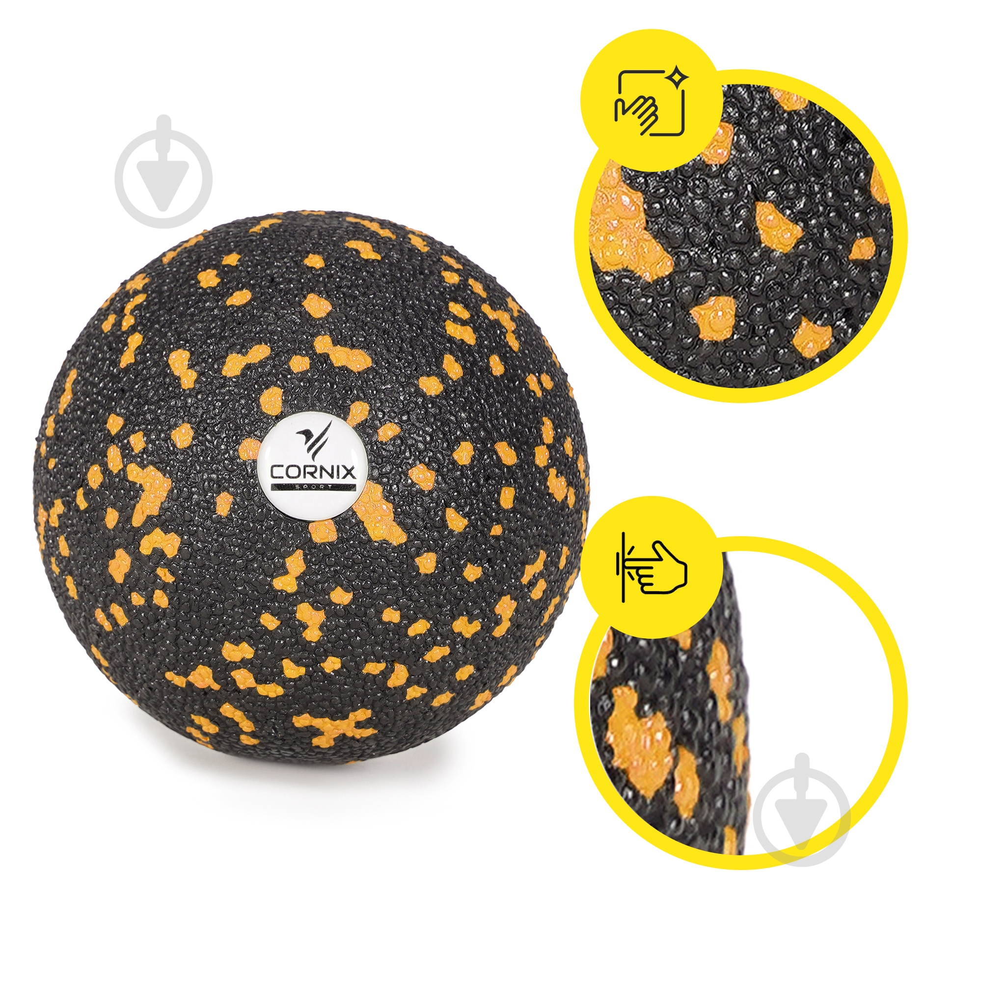 Массажный мяч Cornix EPP Ball 8 см чорный XR-0129 - фото 2