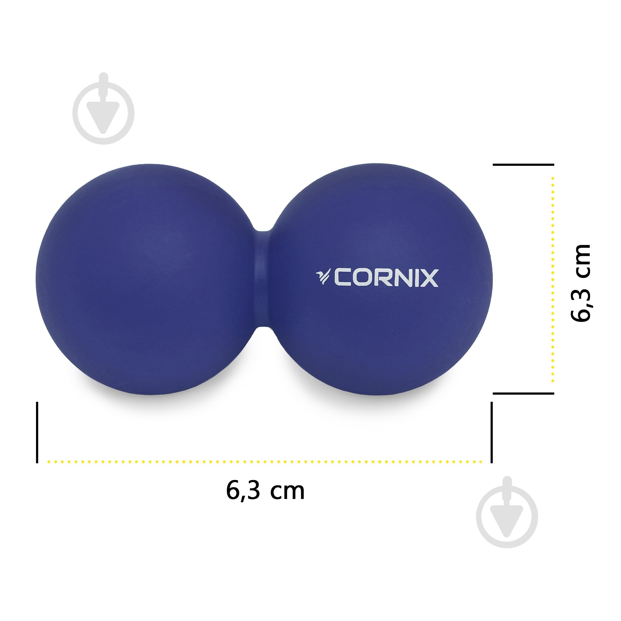 Массажный мяч Cornix Lacrosse DuoBall 6,3x12,6 см XR-0109 Navy Blue - фото 3