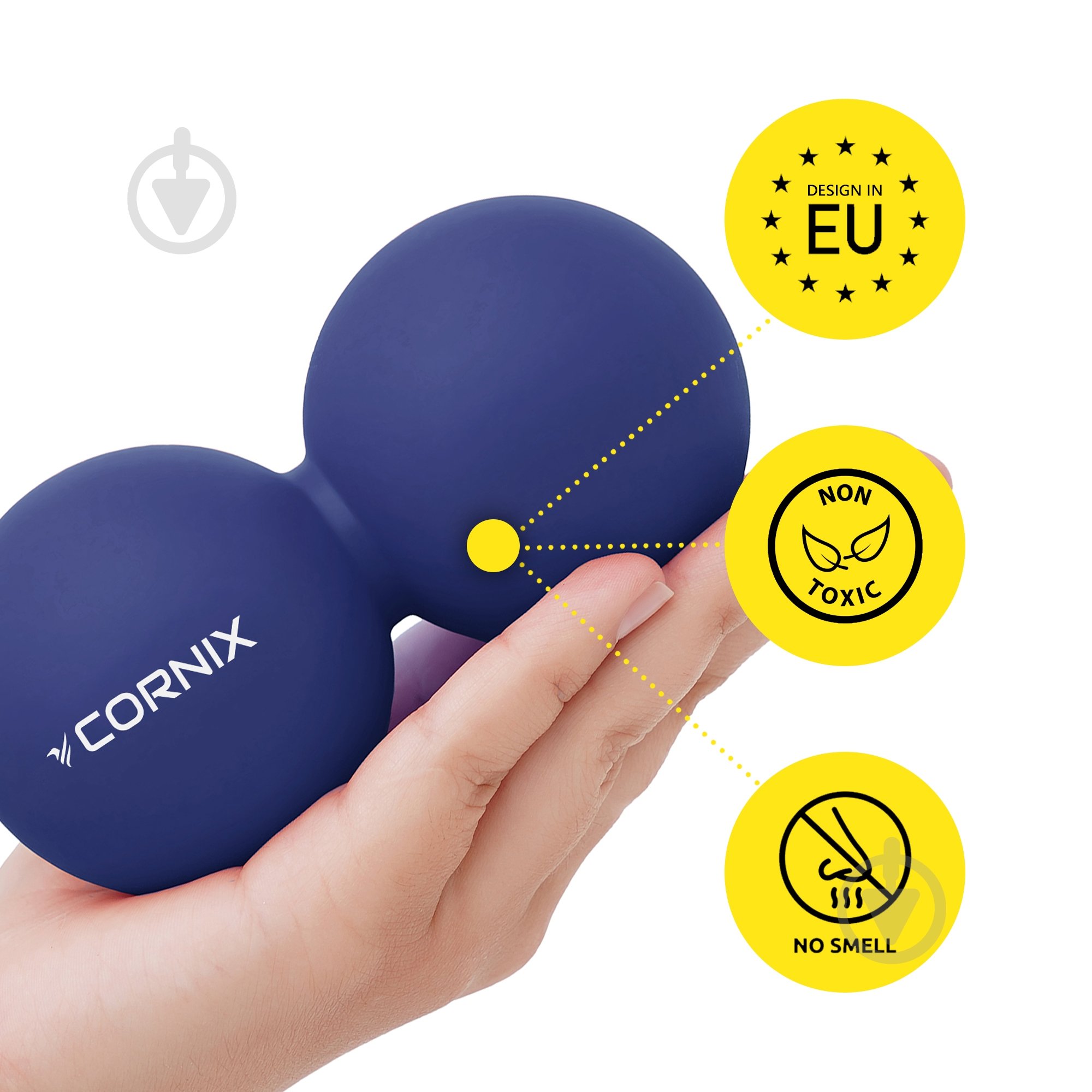 Массажный мяч Cornix Lacrosse DuoBall 6,3x12,6 см XR-0109 Navy Blue - фото 6