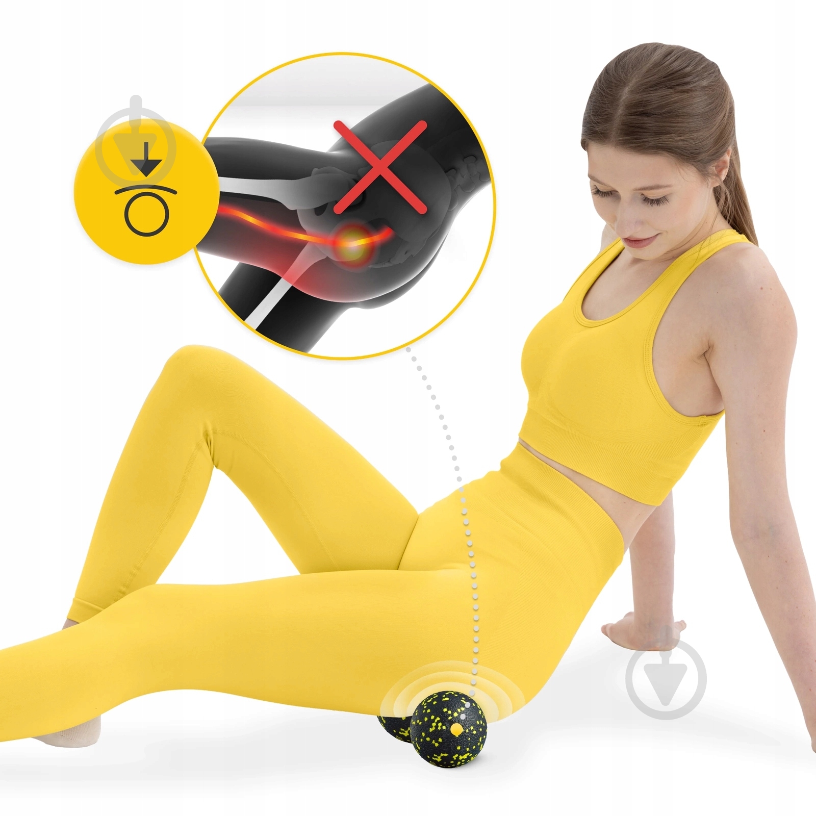 Массажный мяч 4fizjo EPP DuoBall 08 Black/Yellow (P-5907222931301) - фото 6