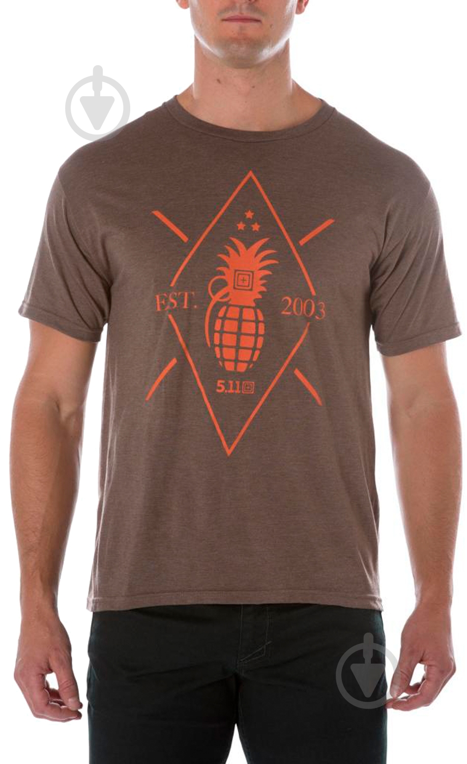 Футболка 5.11 Tactical Pineapple Grenade Tee р.L Brown Heather - фото 1 Футболка 5.11 Tactical Pineapple Grenade Tee р.L Brown Heather - фото 1