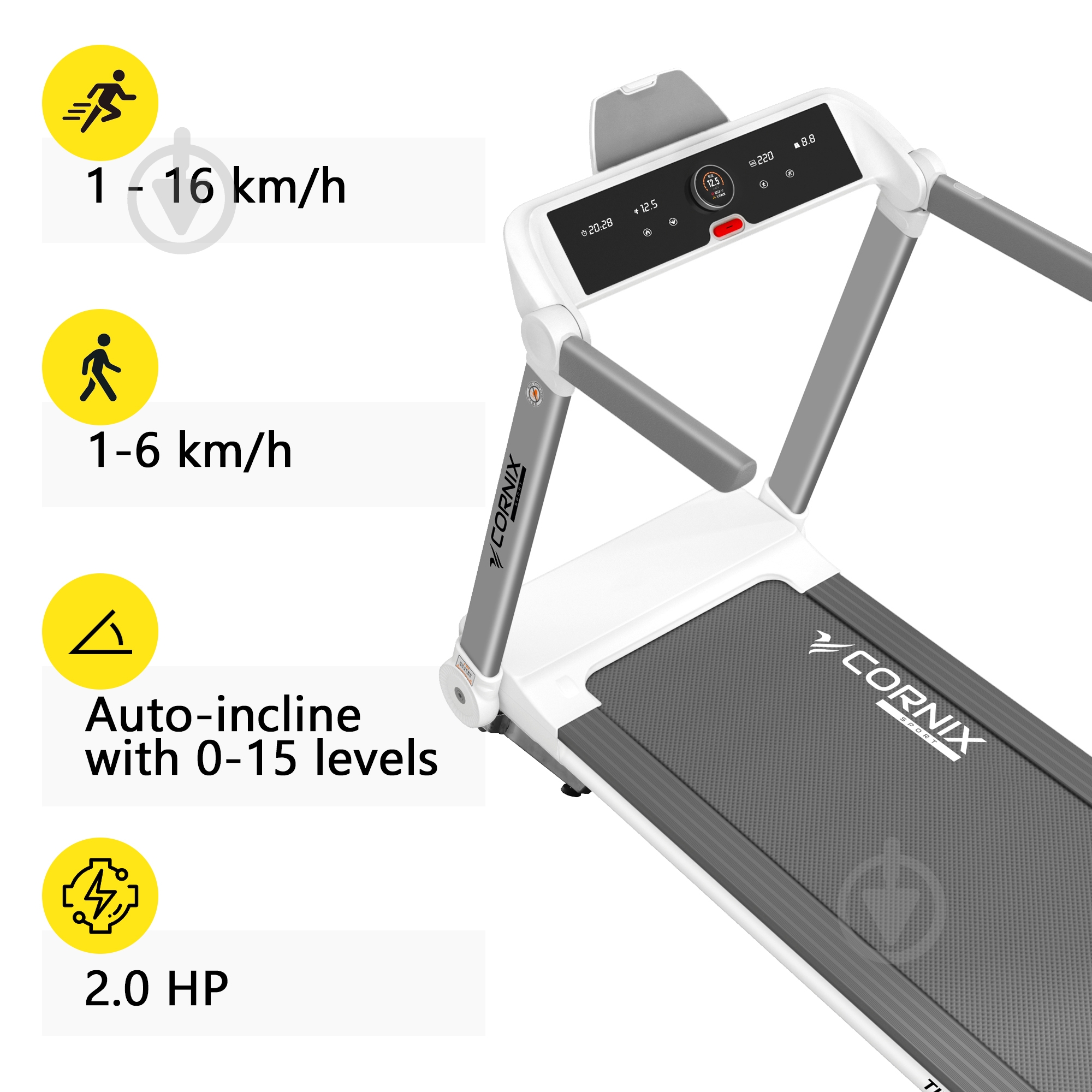 Бігова доріжка Tina White/Grey Cornix - фото 3