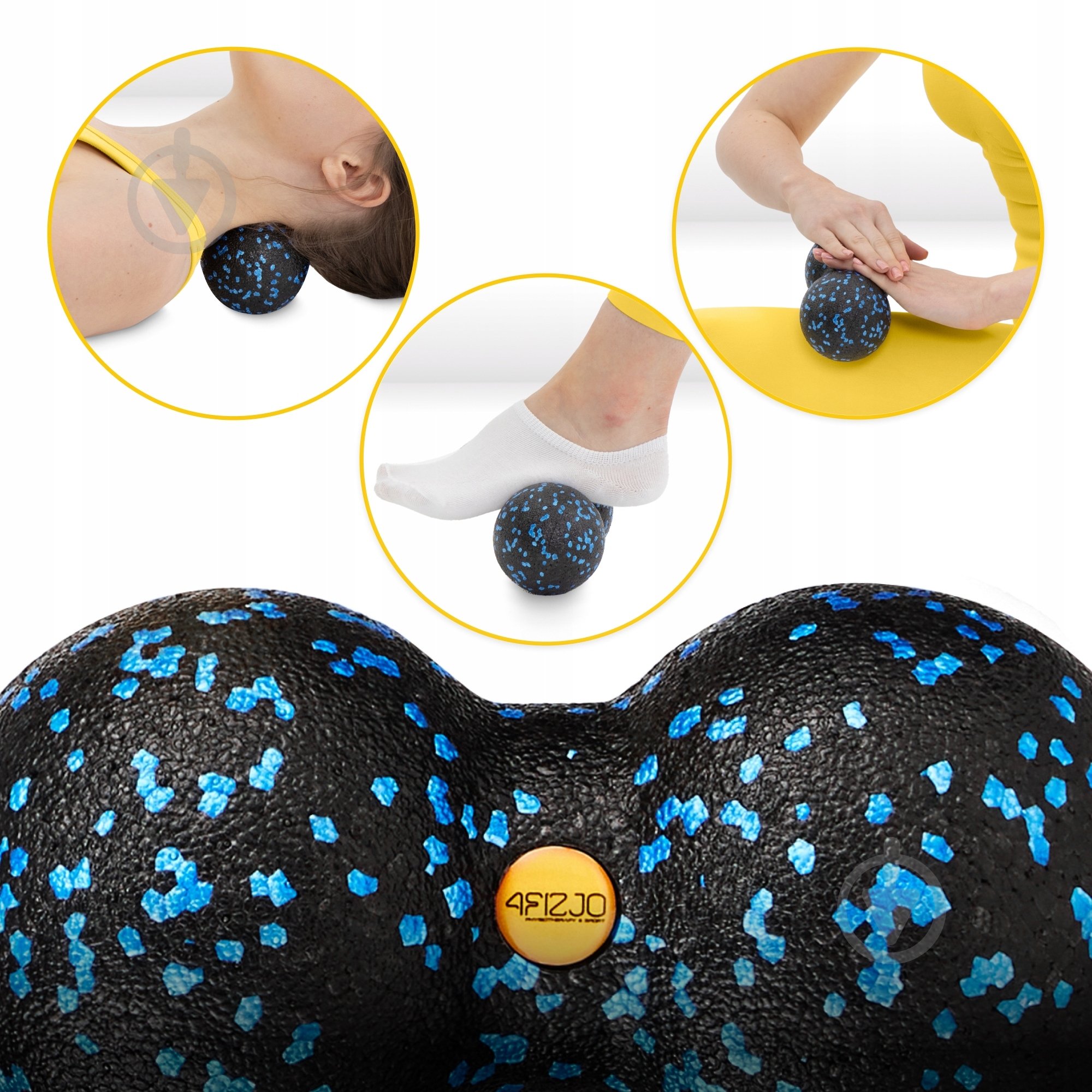 Массажный мяч 4fizjo EPP DuoBall 08 Black/Blue (P-5907222931318) - фото 3