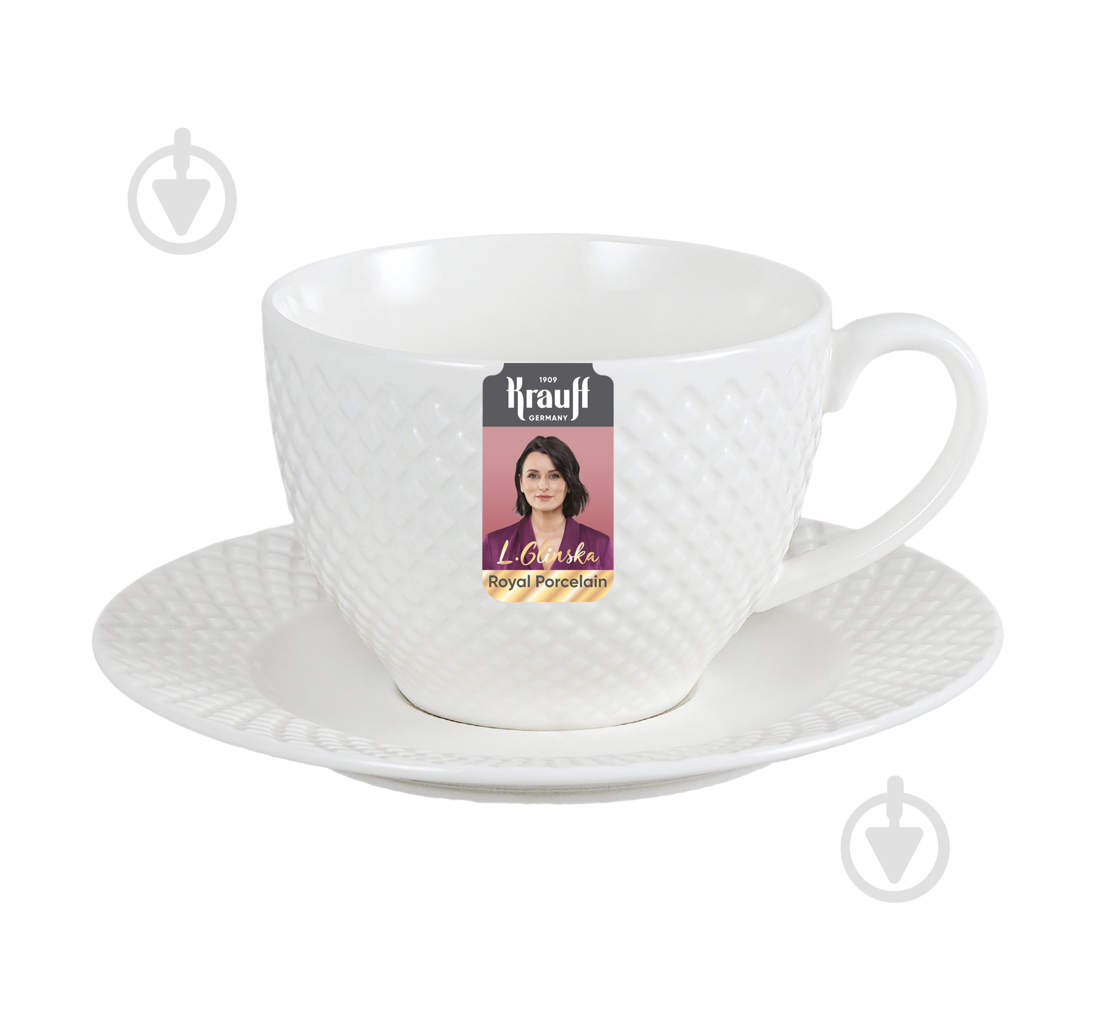 Чашка с блюдцем Krauff Brilliant 220 мл 21-316-017 - фото 1 Чашка с блюдцем Krauff Brilliant 220 мл 21-316-017 - фото 1