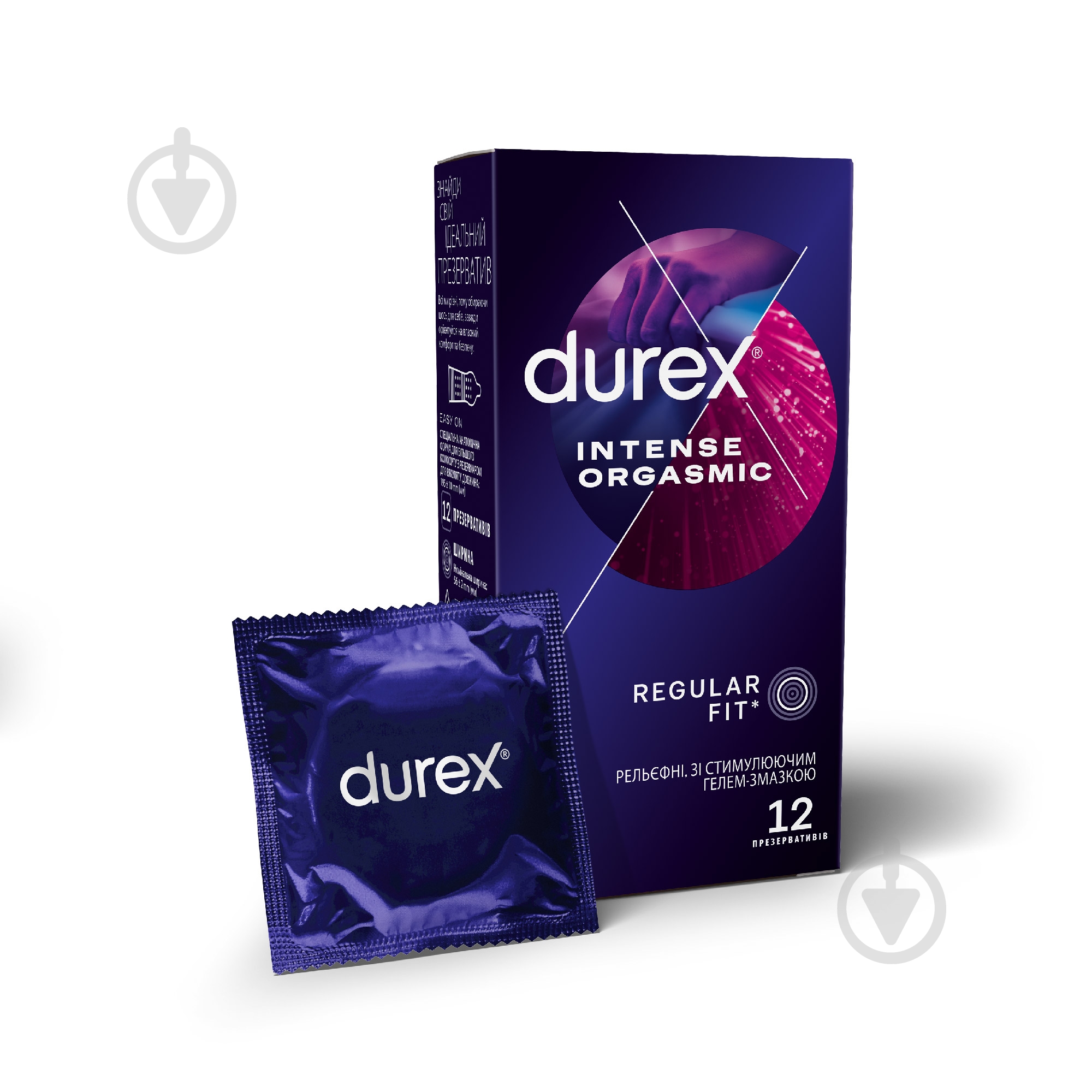 Презервативы Durex Intense Orgasmic (рельефные со стимулирующим гелем-смазкой) 12 шт. - фото 1