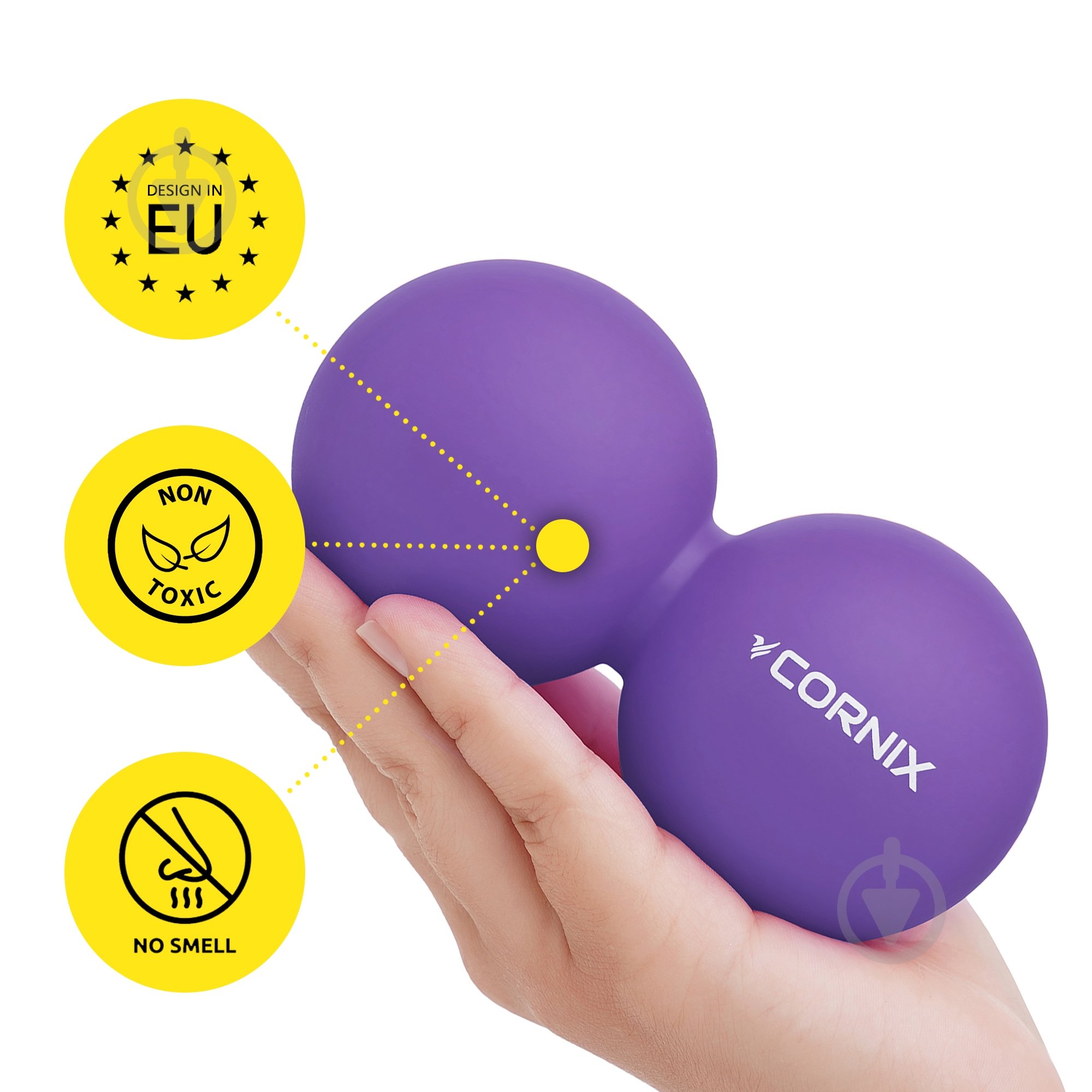 Массажный мяч Cornix Lacrosse DuoBall 6,3x12,6 см XR-0114 Purple - фото 4 Массажный мяч Cornix Lacrosse DuoBall 6,3x12,6 см XR-0114 Purple - фото 4