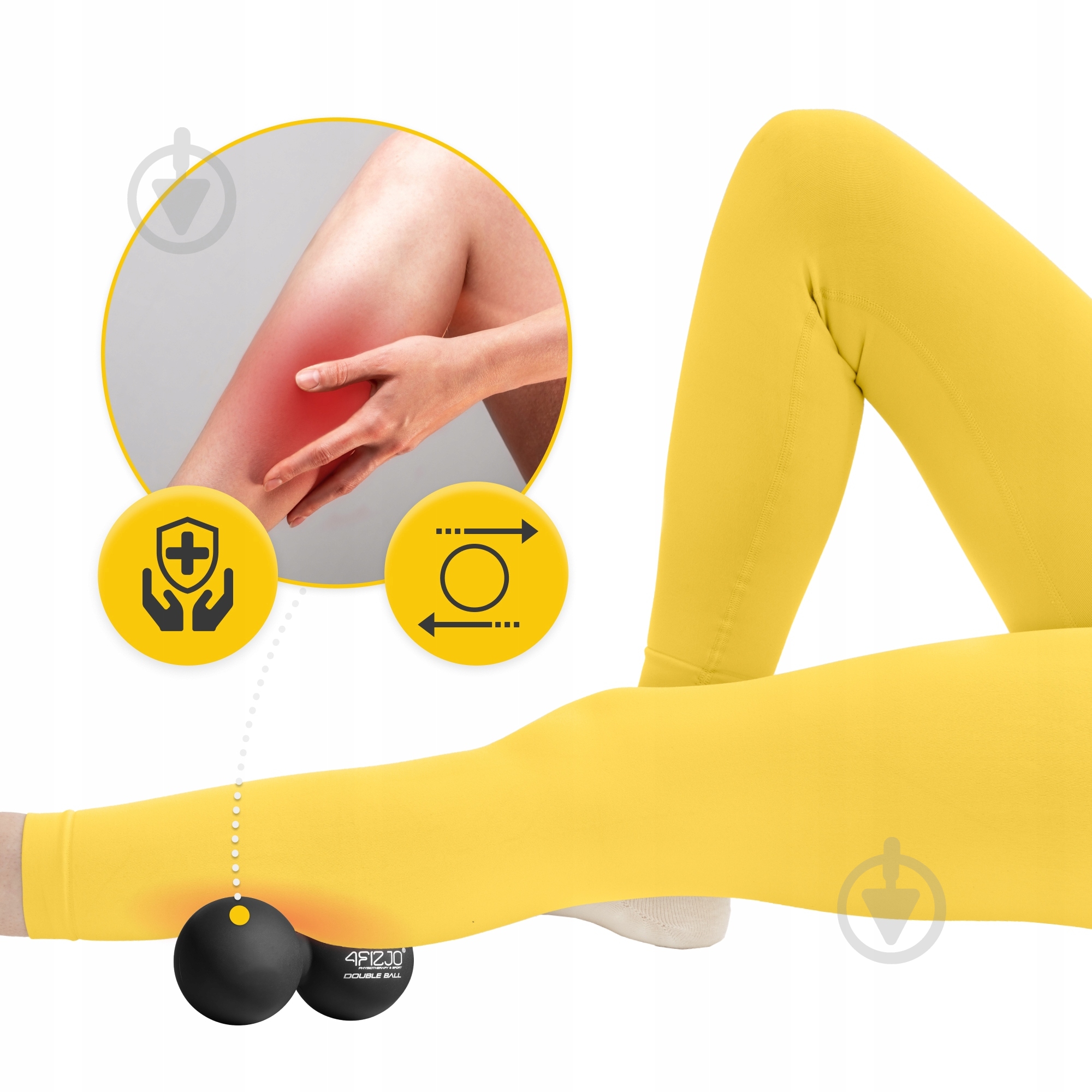 Массажный мяч 4fizjo Lacrosse Double Ball 6,5x13,5 см (P-5907222931226) - фото 5