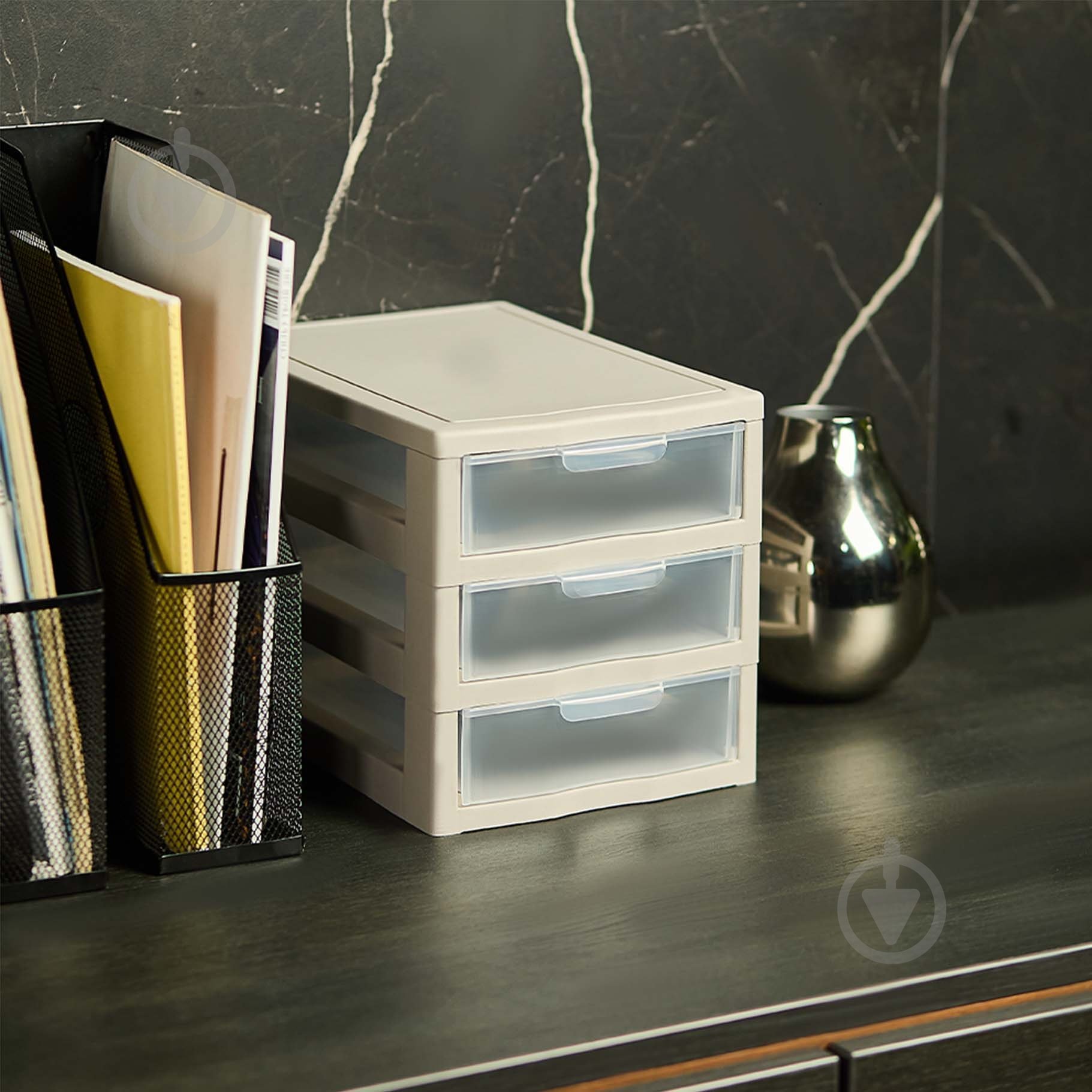 Органайзер Алеана біла роза універсальний на 3 ящика біла роза 200x185x265 мм - фото 2