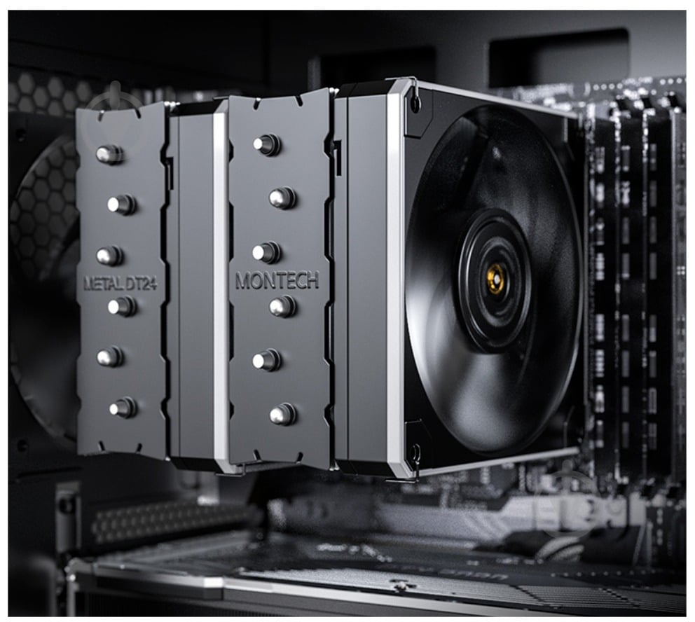 Процессорный кулер Montech METAL DT24 BASE Black - фото 12