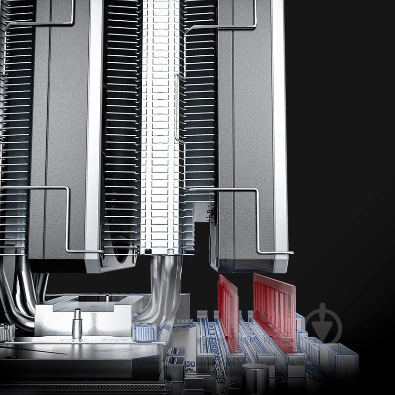 Процессорный кулер Montech METAL DT24 BASE Black - фото 11