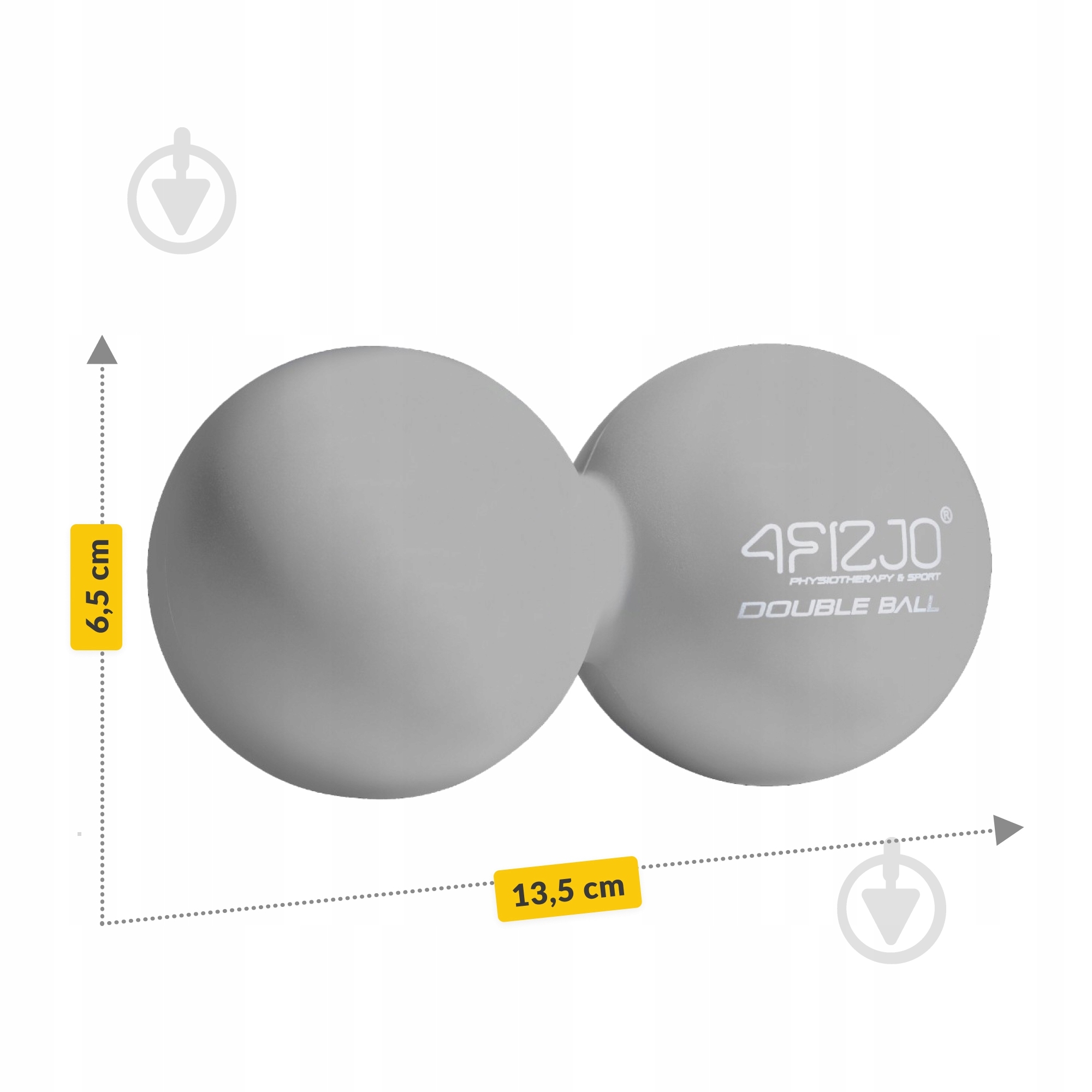 Масажний м'яч 4fizjo Lacrosse Double Ball 6,5x13,5 см Grey (P-5907739314345) - фото 4