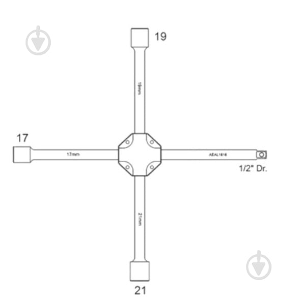 Ключ колесный TIMEAUTO 17-19-21-1/2 - фото 2 Ключ колесный TIMEAUTO 17-19-21-1/2 - фото 2