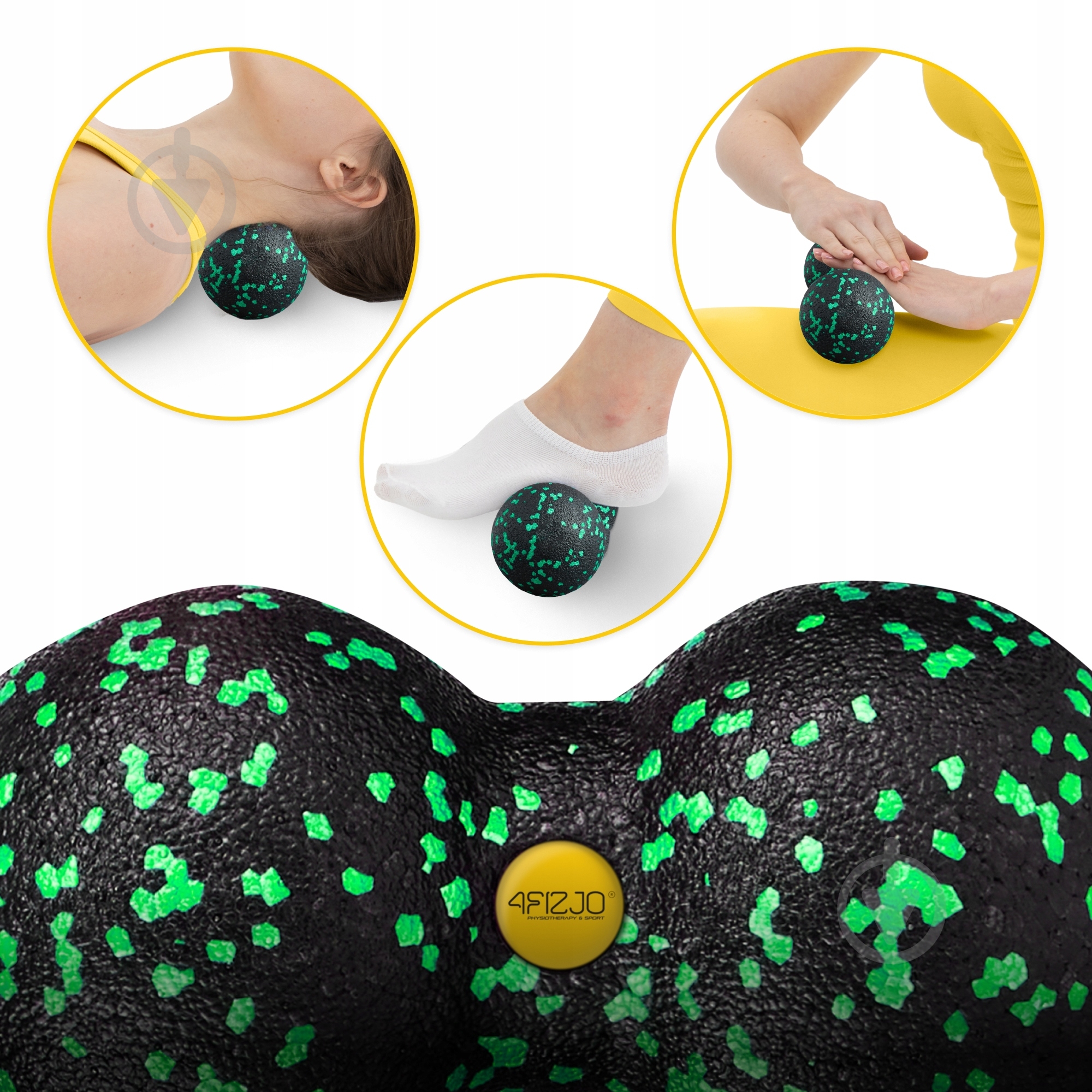 Массажный мяч 4fizjo EPP DuoBall 08 Black/Green (P-5907222931295) - фото 6
