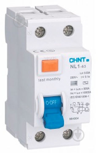 Дифференциальное реле CHINT NL1-63 6kA 2P 40A 30mA тип AC (DB) 200213 - фото 1