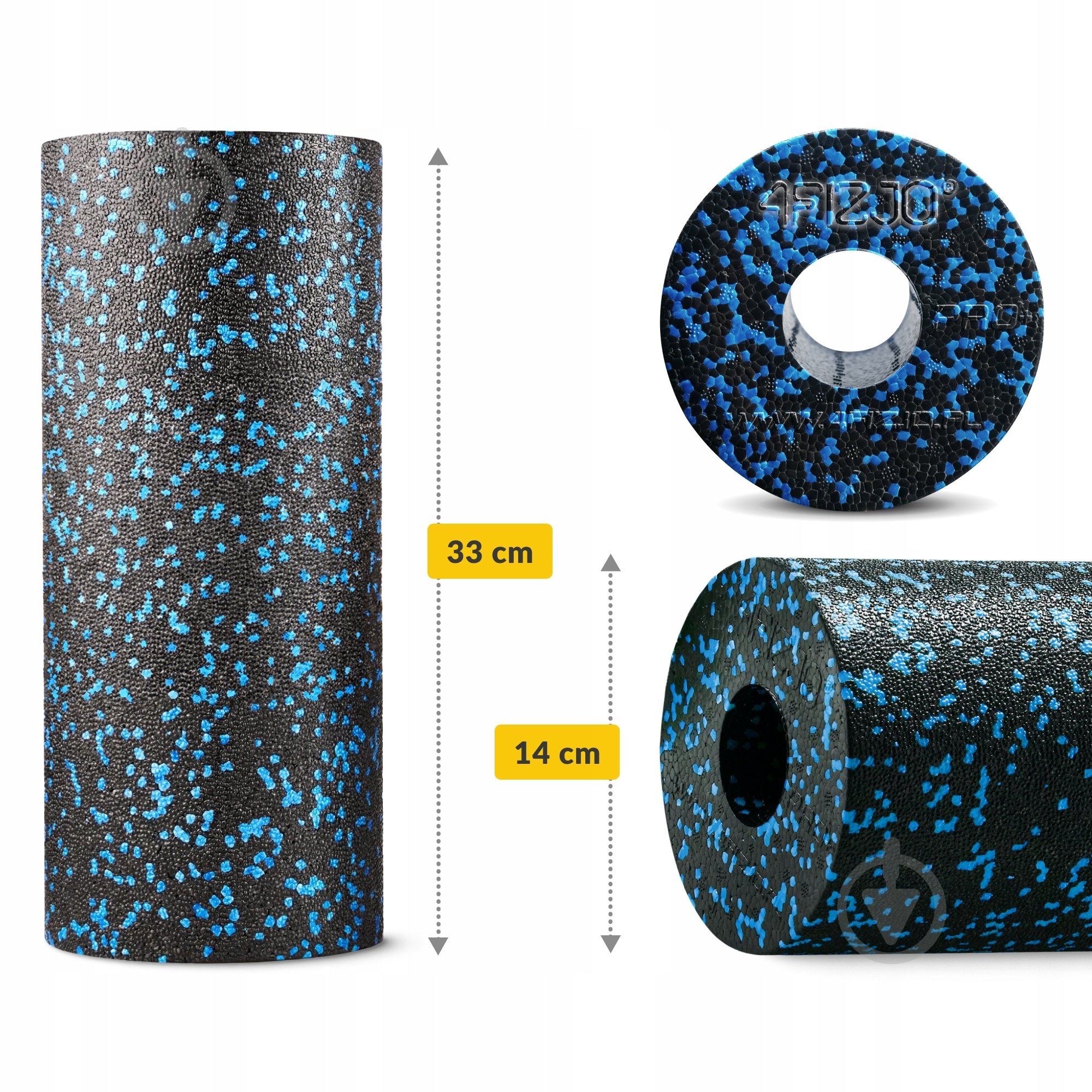 Валик массажный 4fizjo EPP PRO+ 33 x 14 см (валик, роллер) гладкий 4FJ1417 Black/Blue (P-5907222931417) - фото 5 Валик массажный 4fizjo EPP PRO+ 33 x 14 см (валик, роллер) гладкий 4FJ1417 Black/Blue (P-5907222931417) - фото 5