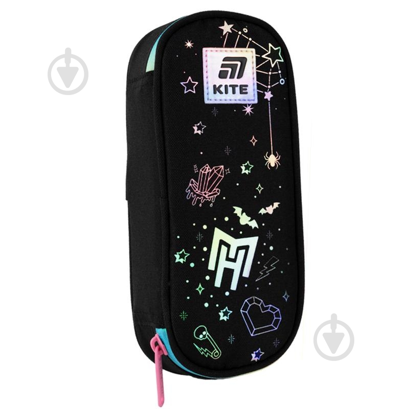 Пенал Monster High MH25-599 KITE черный с узором - фото 1