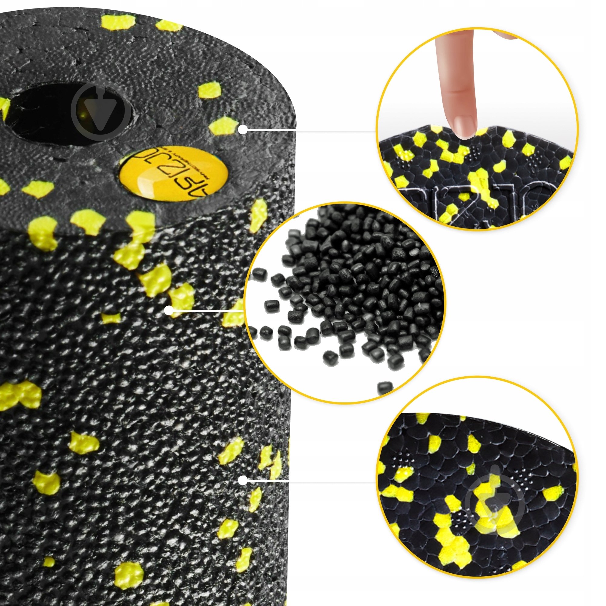 Валик массажный 4fizjo Mini Foam Roller 15 x 5.3 см (валик, роллер) 4FJ0081 Black/Yellow (P-5907222931790) - фото 4
