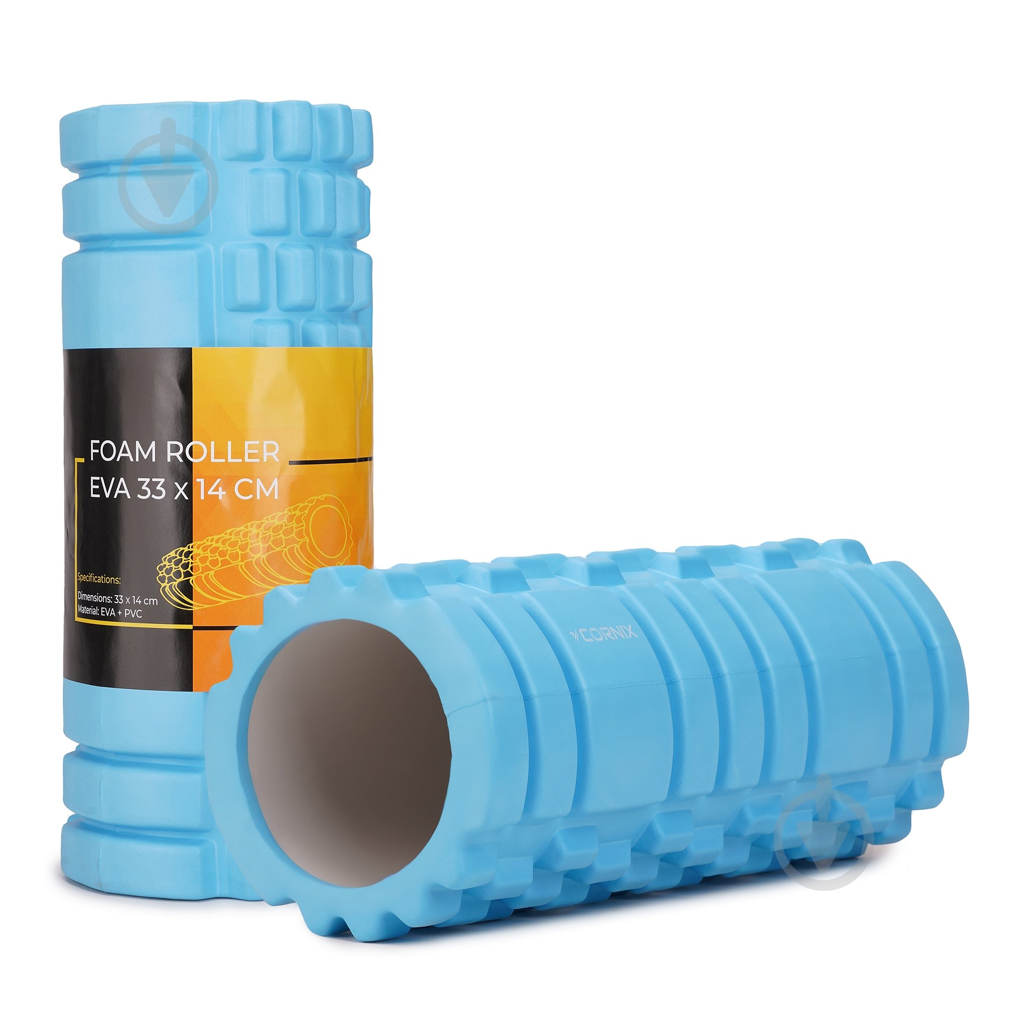Валик массажный Cornix EVA 33 x 14 см (валик, роллер) XR-0030 Sky Blue - фото 1 Валик массажный Cornix EVA 33 x 14 см (валик, роллер) XR-0030 Sky Blue - фото 1