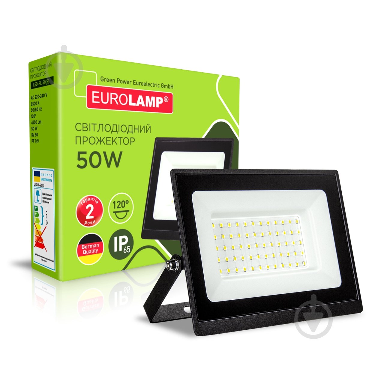 Прожектор світлодіодний Eurolamp 50 Вт IP65 чорний LED-FL-50(B) - фото 1