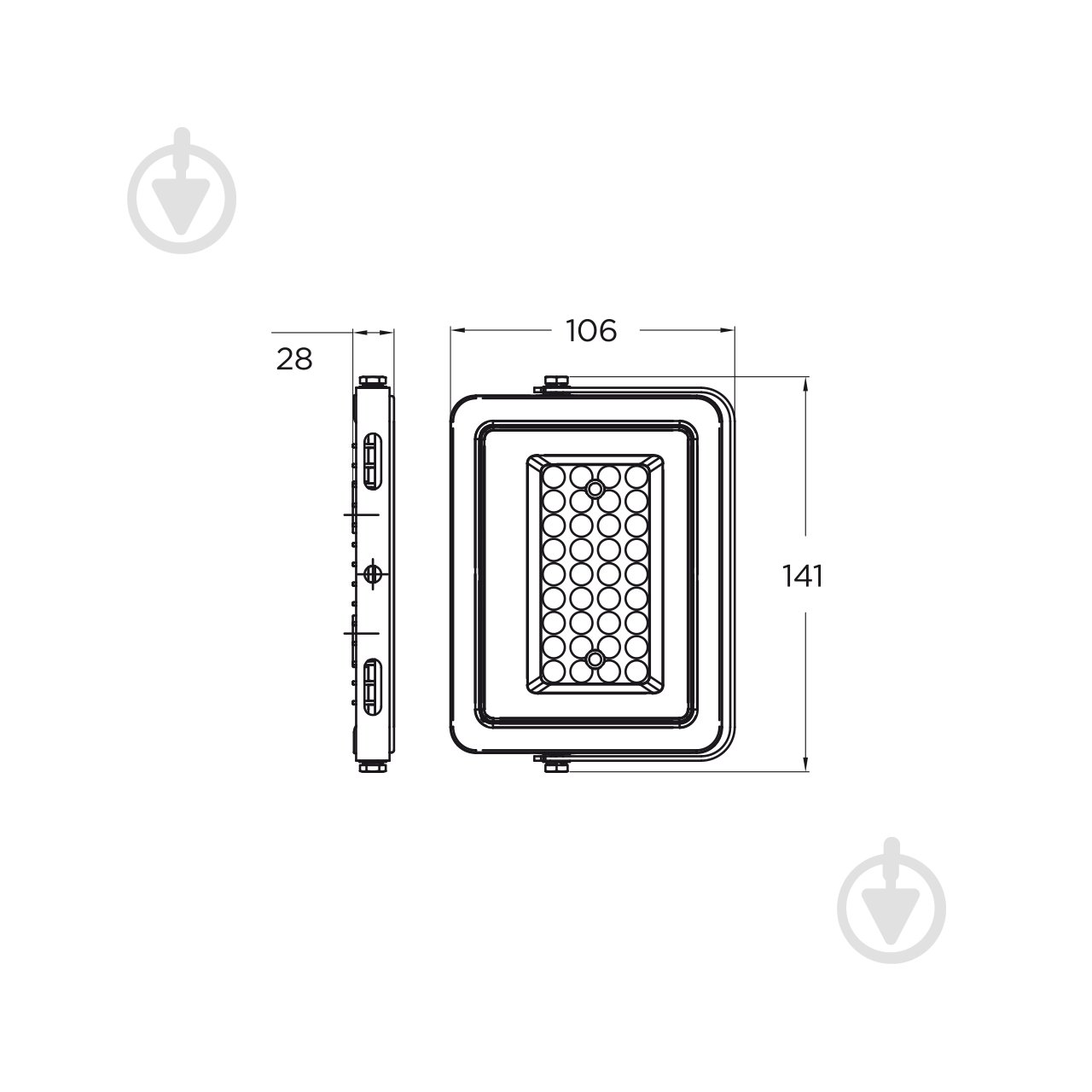Прожектор світлодіодний Eurolamp 50 Вт IP65 чорний LED-FL-50(B) - фото 3