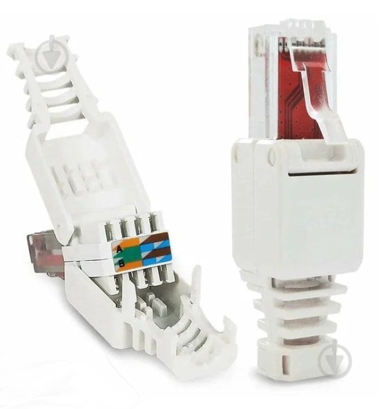 Штекер ЕМТ RJ45 connect 6е 8р8с білий - фото 1