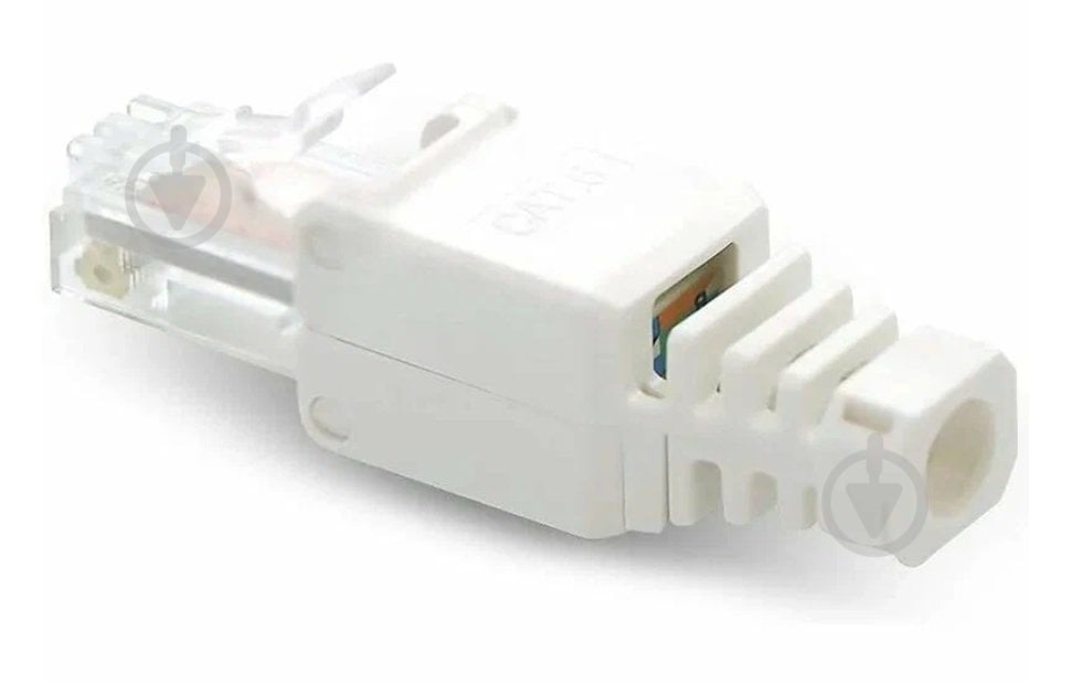 Штекер ЕМТ RJ45 connect 5e 8р8с білий - фото 4