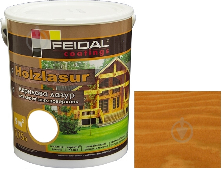 Feidal Holzlasur орегон шелковистый глянец 0,75 л - фото 1