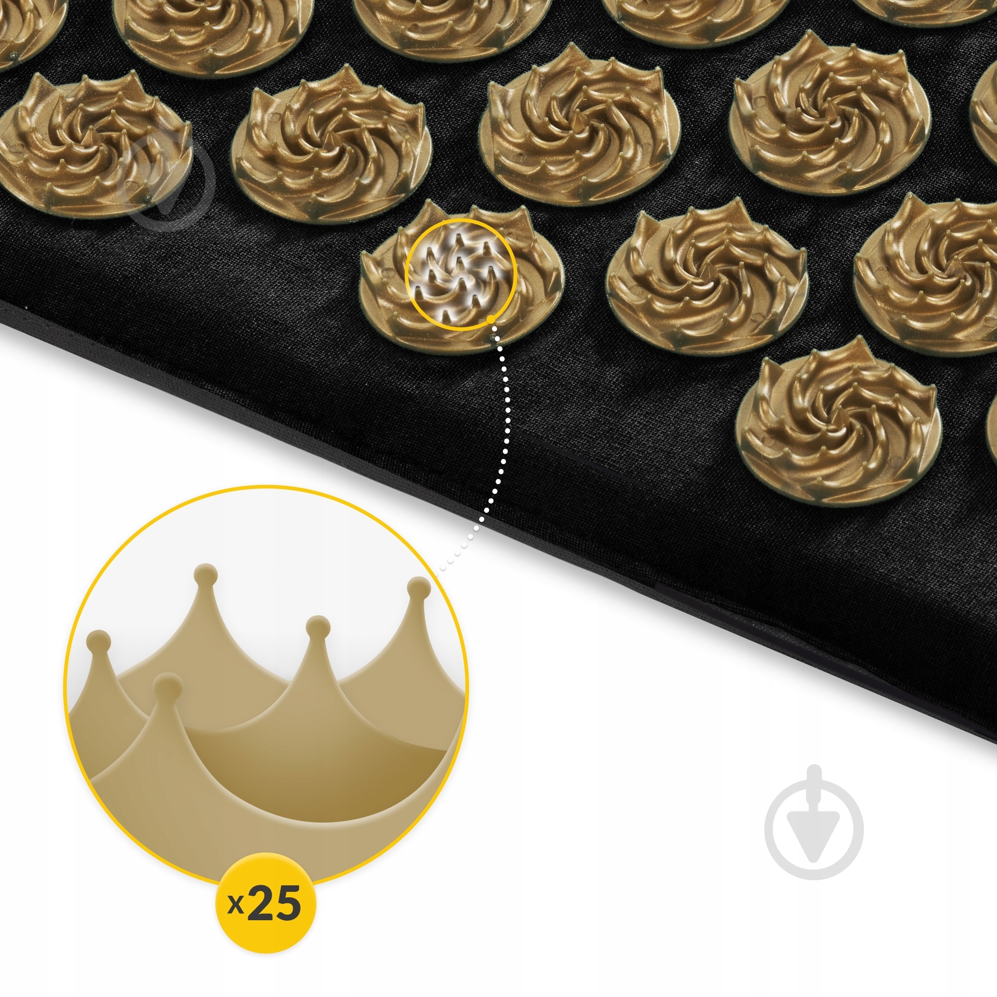 Коврик акупунктурный 4fizjo с подушкой Eco Mat XL Аппликатор Кузнецова 4FJ0291 Black/Gold - фото 3