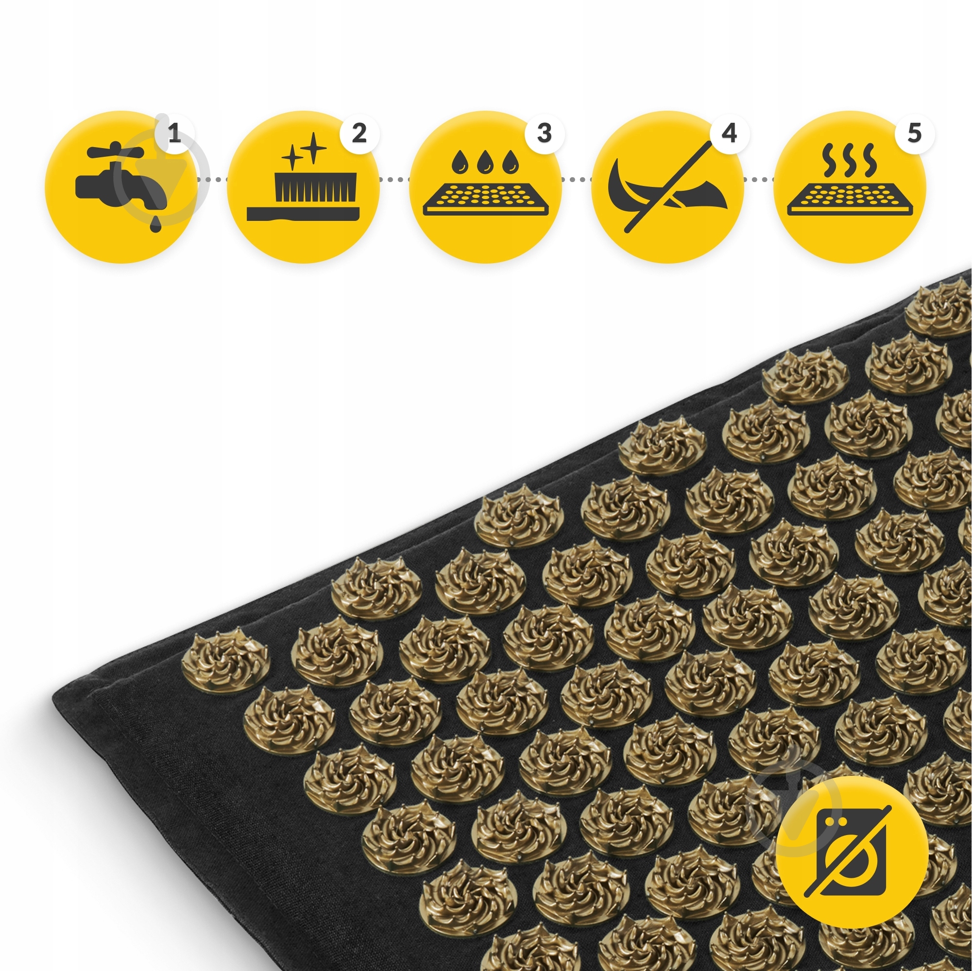 Коврик акупунктурный 4fizjo с подушкой Eco Mat XL Аппликатор Кузнецова 4FJ0291 Black/Gold - фото 13