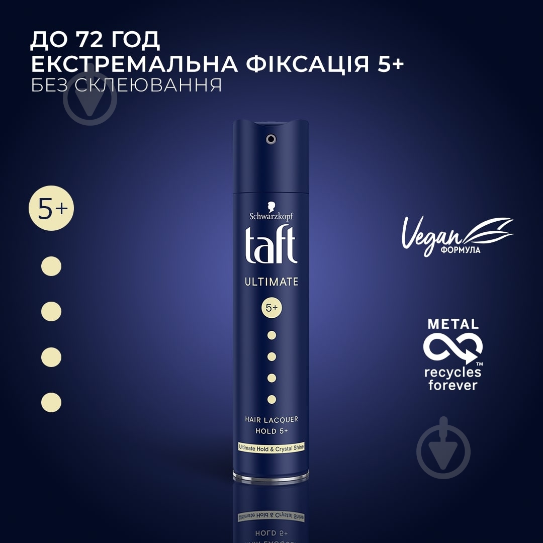 Лак для волос TAFT Лак для волос Ultimate экстримальная фиксация 5+ Ultimate 250 мл - фото 3