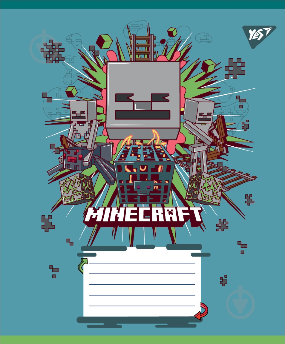 Зошит шкільний Minecraft Heroes А5 12 аркушів у клітинку YES - фото 4