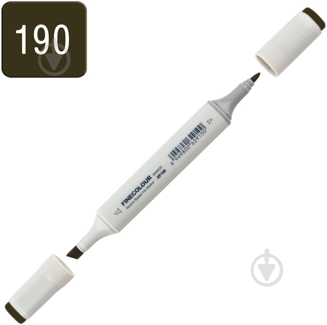 Маркер спиртовий FINECOLOUR Sketch EF100-190 вугільний чорний - фото 2