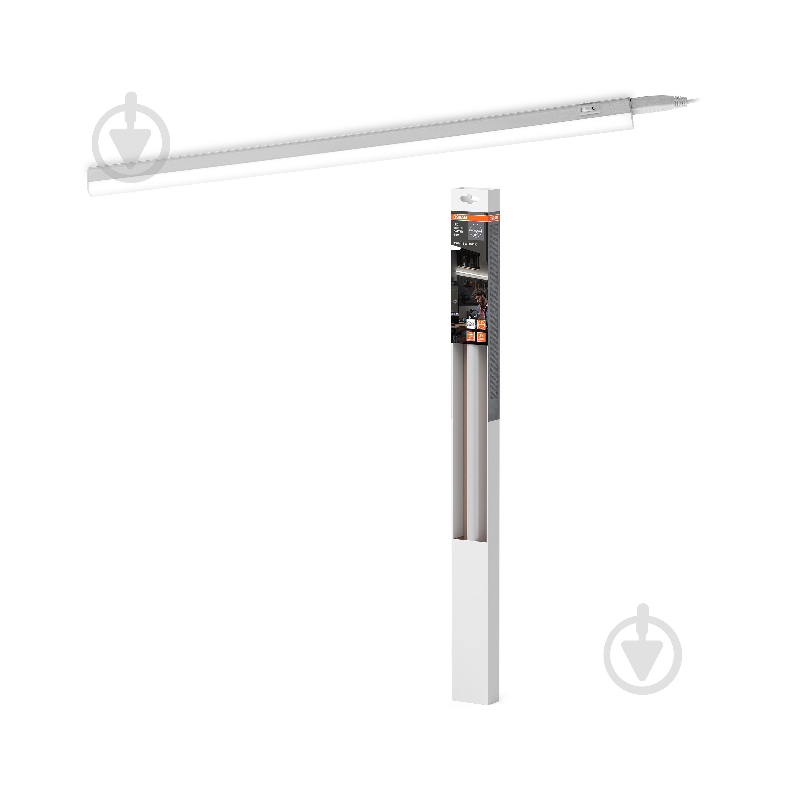 Світильник лінійний Ledvance/Osram Switch Batten LED 8 Вт 4000 К білий - фото 2