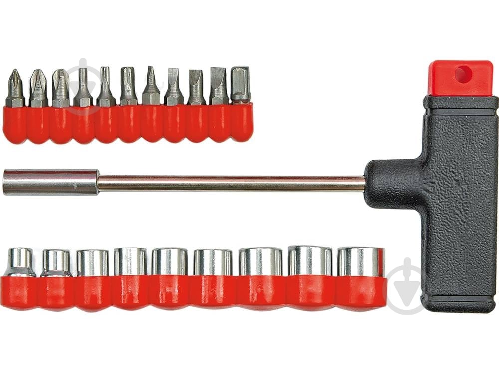 Набор бит и отвертка Vorel с набором бит и головок 65100 - фото 1