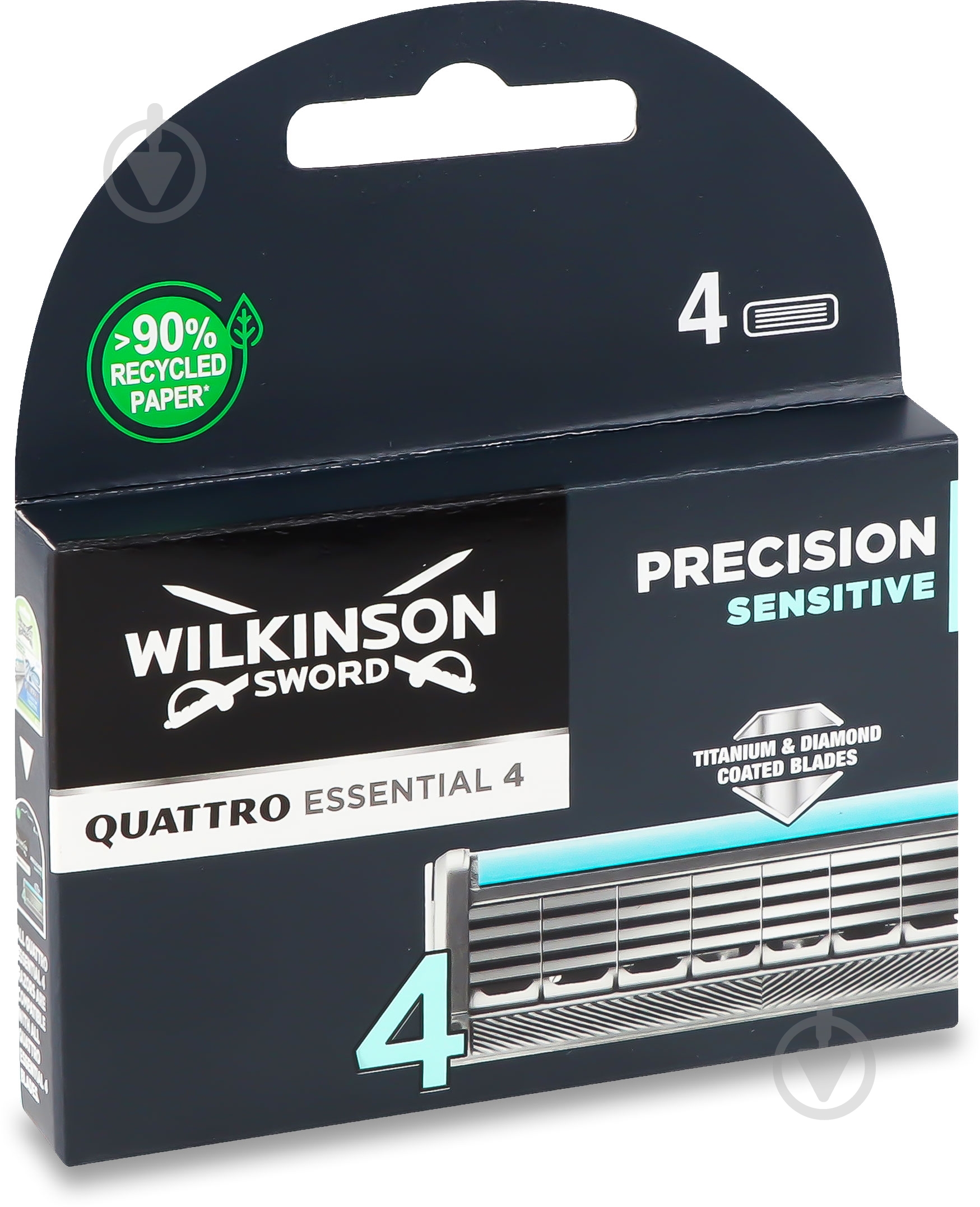 Лезвия сменные WILKINSON SWORD Quattro Sensitive Precision Essential 4 шт. - фото 1