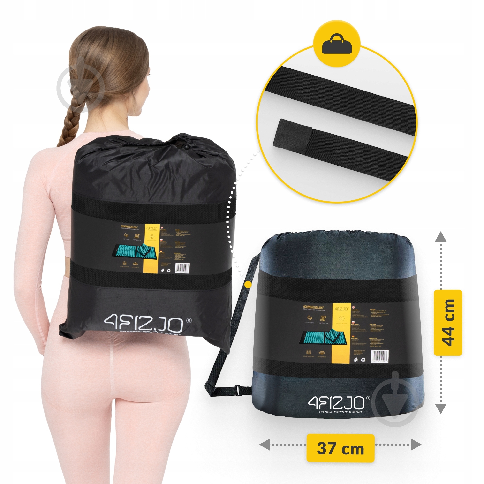 Коврик акупунктурный 4fizjo с подушкой Ergo Mat XL Аппликатор Кузнецова 4FJ0384 Black/Blue (P-5907739313874) - фото 7