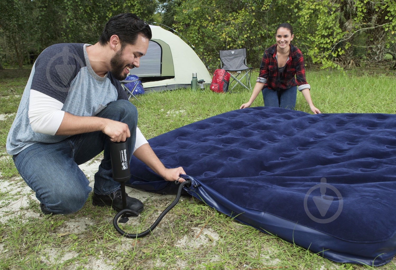 Матрас Bestway 67004N 203х183 см синий - фото 4