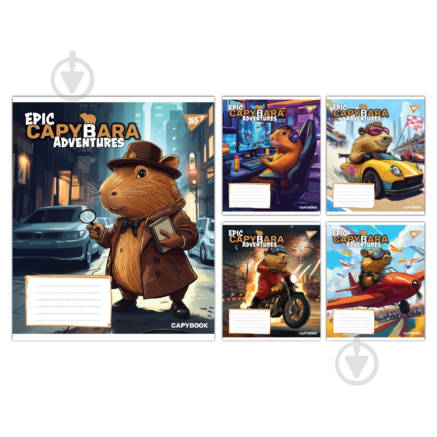Зошит шкільний Epic Capybara А5 18 аркушів у клітинку YES - фото 1