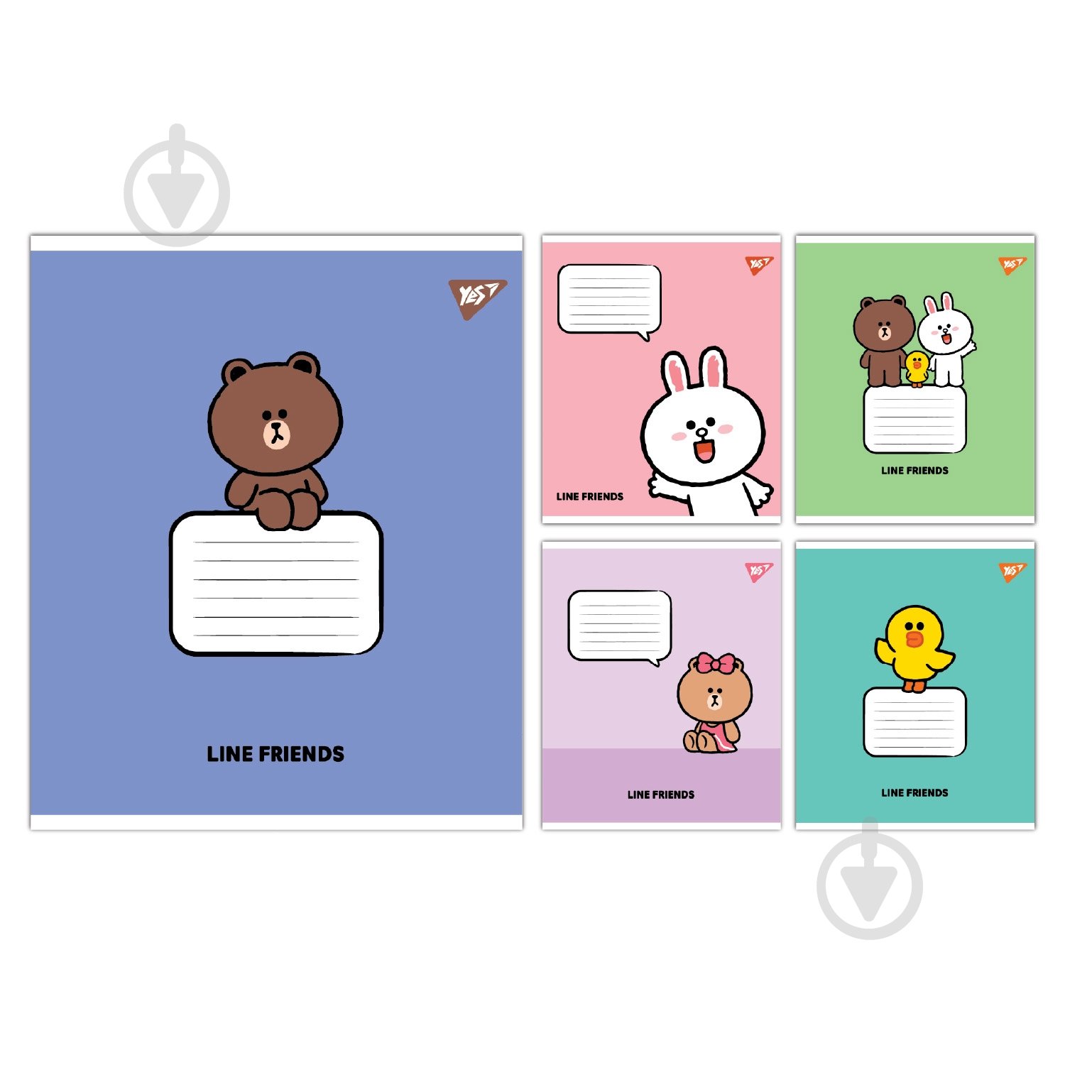 Зошит шкільний Line Friends Stylish А5 18 аркушів у клітинку YES - фото 1 Зошит шкільний Line Friends Stylish А5 18 аркушів у клітинку YES - фото 1