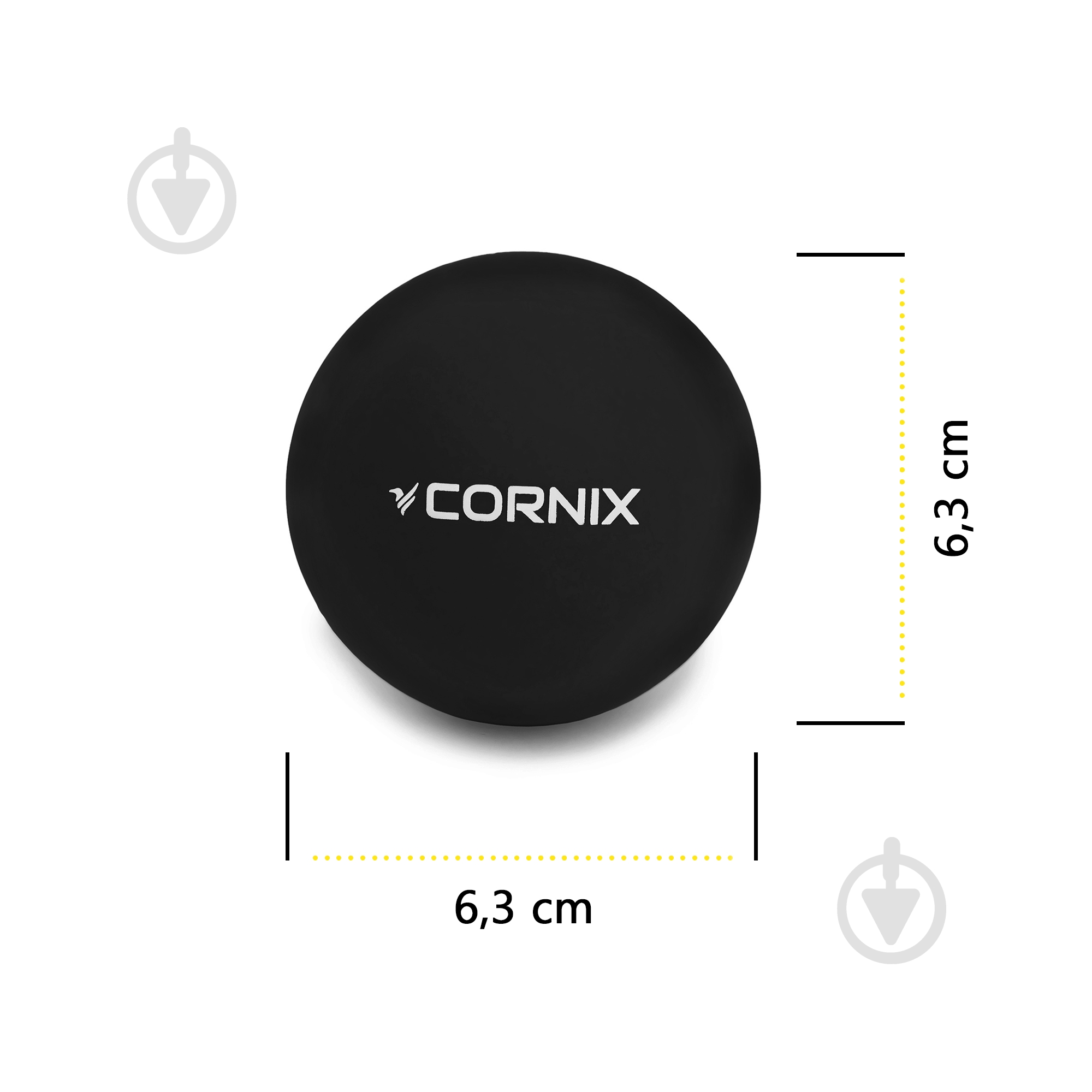 Массажный мяч Cornix Lacrosse Ball 6.3 см XR-0118 Black - фото 6