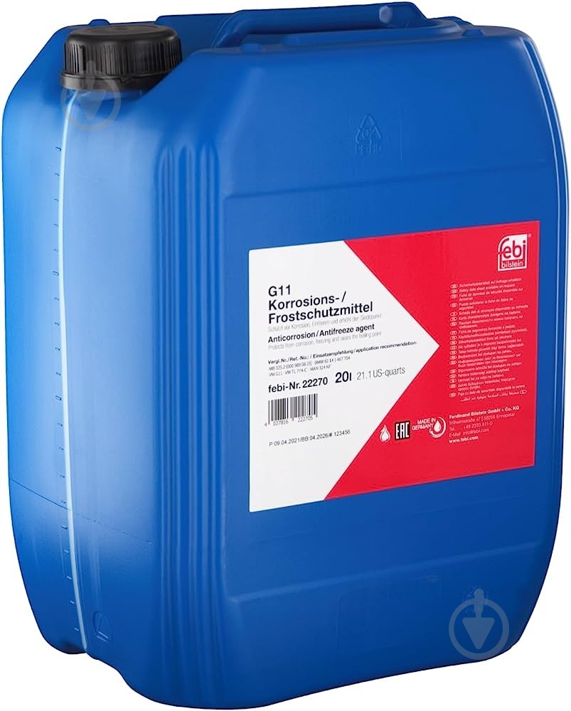 Антифриз FEBI G11 (FE22270) G11 концентрат 20 л синий (FE22270) - фото 1