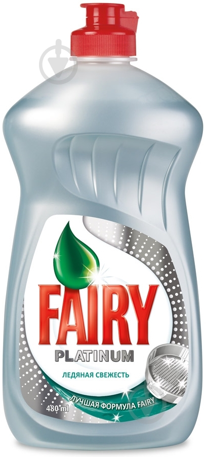 Засіб для ручного миття посуду Fairy Platinum Крижана свiжість 0,48 л - фото 1