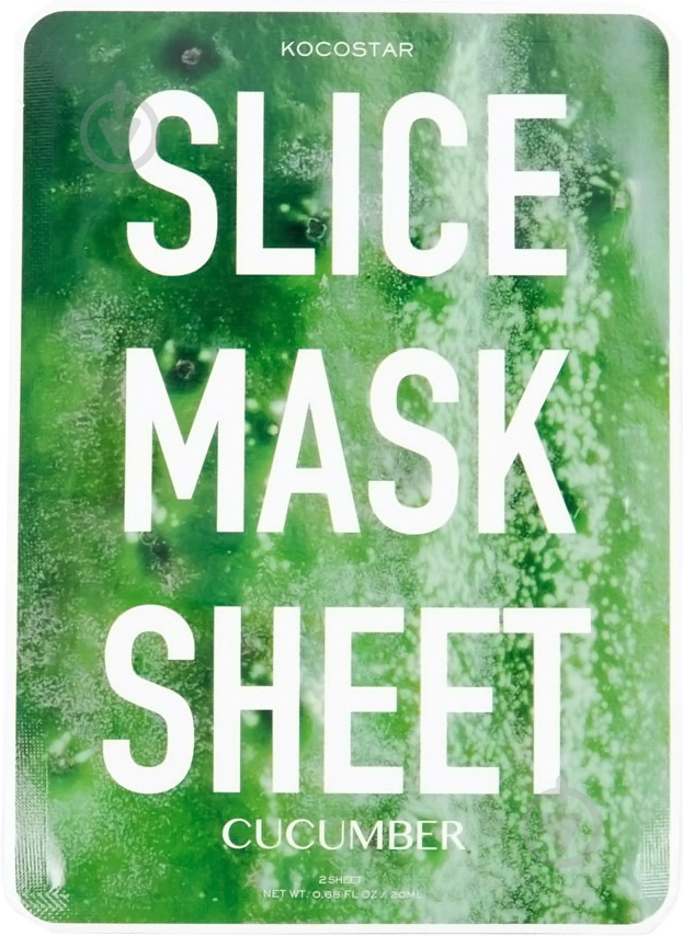 Маска для обличчя Kocostar Slice Mask Sheet Cucumber 20 мл 6 шт. - фото 1