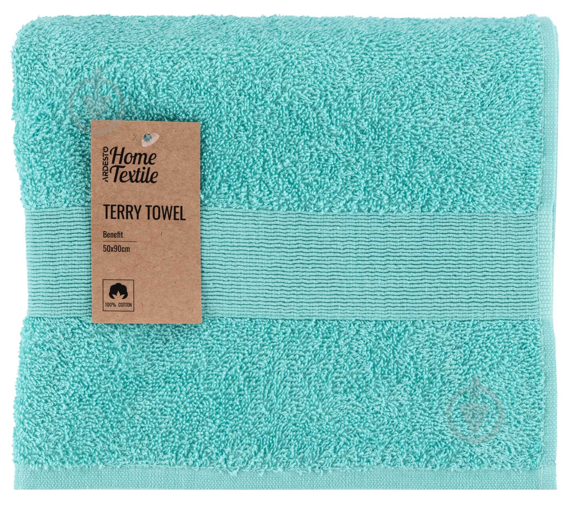 Рушник махровий Benefit ART2450SA 50x90 см аква Ardesto - фото 1