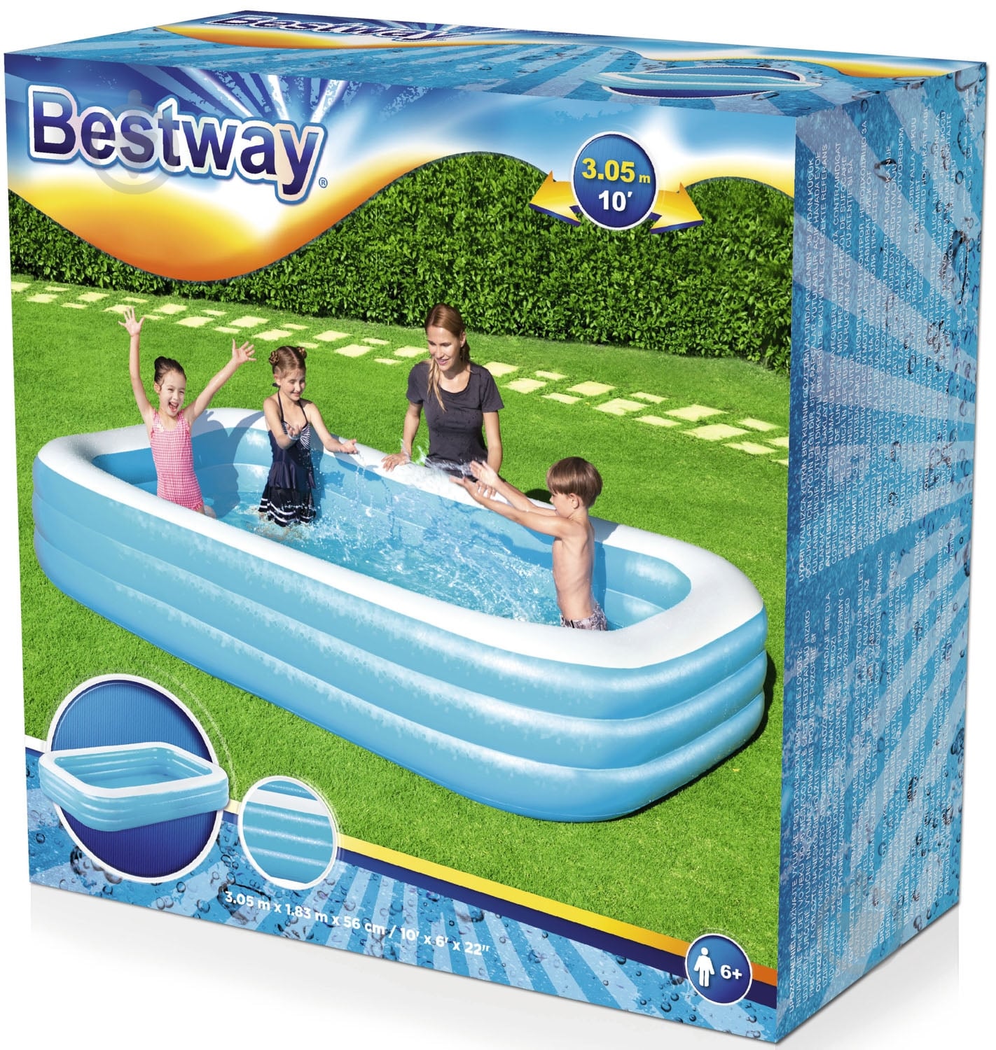 Бассейн надувной Bestway 1302 л 305х183х56 см 54009 - фото 8