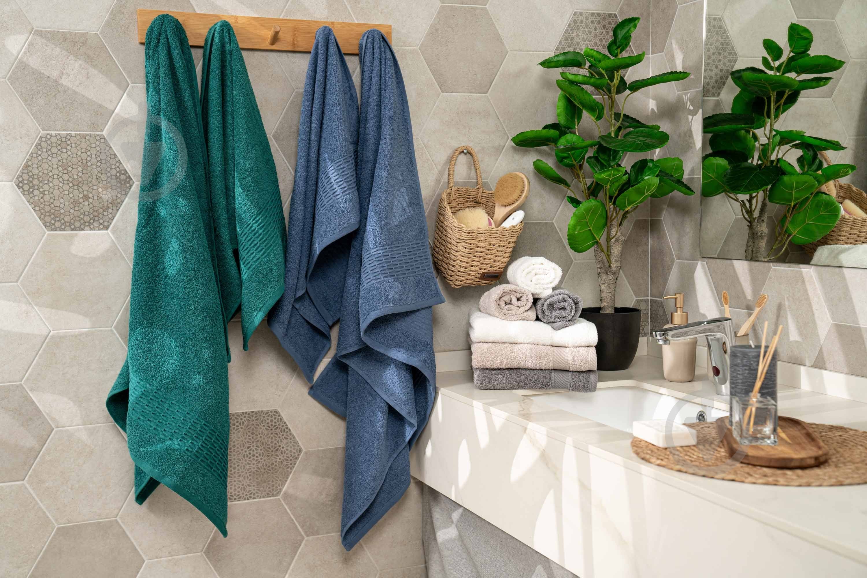 Набір рушників махрових Lotus 2 шт ART2357NA 70х140см 50x90 см синій Ardesto - фото 4 Набір рушників махрових Lotus 2 шт ART2357NA 70х140см 50x90 см синій Ardesto - фото 4