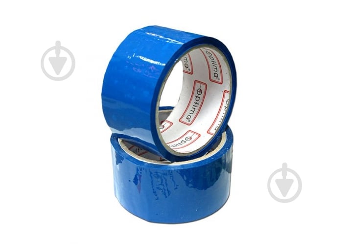 Стрічка клейка пакувальна 48 мм х 30 м синя Optima - фото 1 Стрічка клейка пакувальна 48 мм х 30 м синя Optima - фото 1