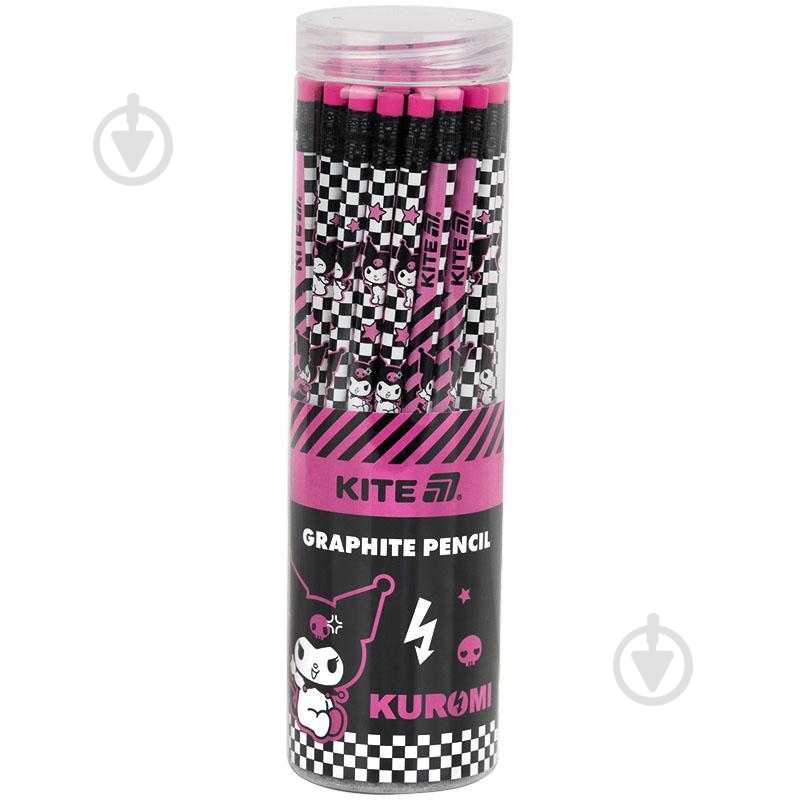 Олівець графітний із гумкою Kuromi HK25-056-2 KITE - фото 2 Олівець графітний із гумкою Kuromi HK25-056-2 KITE - фото 2